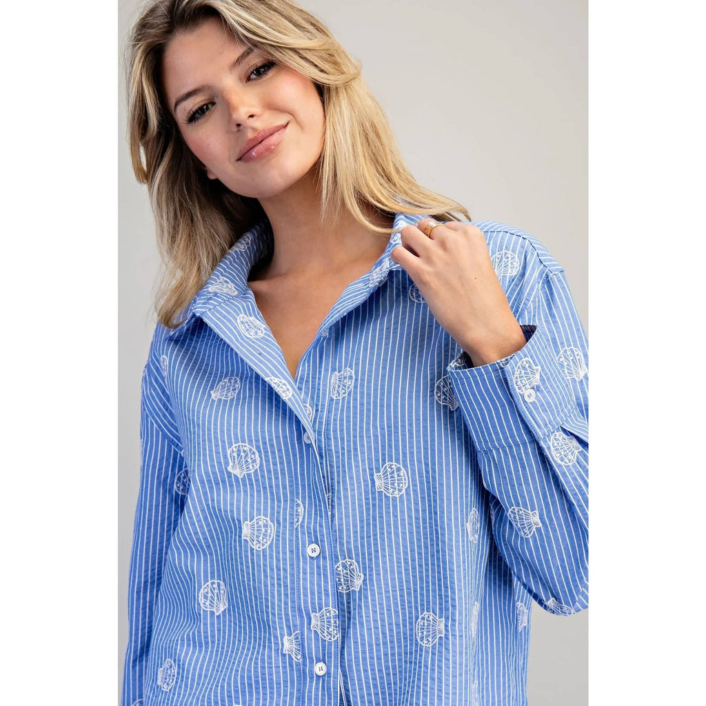 Seashell Embroidered Shirt